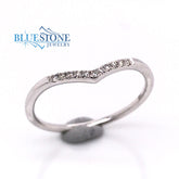 14K White Gold Diamond Wedding Band- Size 6.5